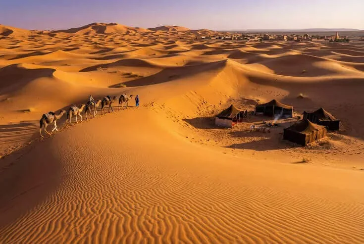 Acampamento no deserto do Erg Chebbi